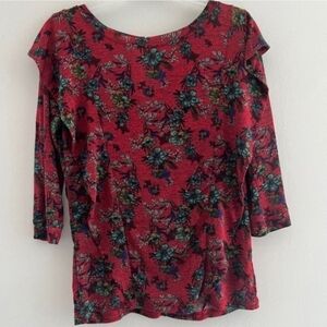 FREE PEOPLE Women's Top Blouse  Size Large Long Slevees Crew Neck